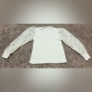 SHEIN White Lace Sleeve Kids Blouse